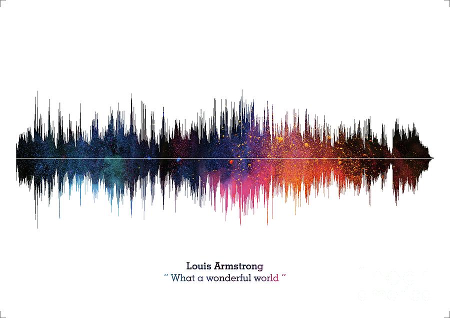 LAB NO 4 Louis Armstrong A Wonderful World Song Soundwave Print Music Lyrics Poster Digital Art by Lab No 4 The Quotography Department - Pixels