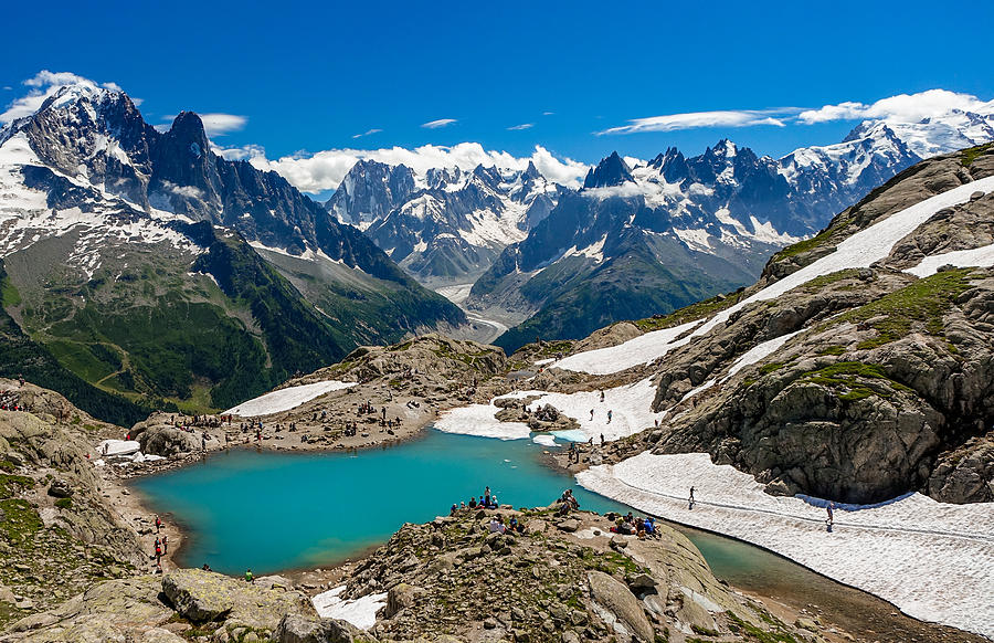 Lac Blanc In France Seen On A Sunny Summer Day. Photograph