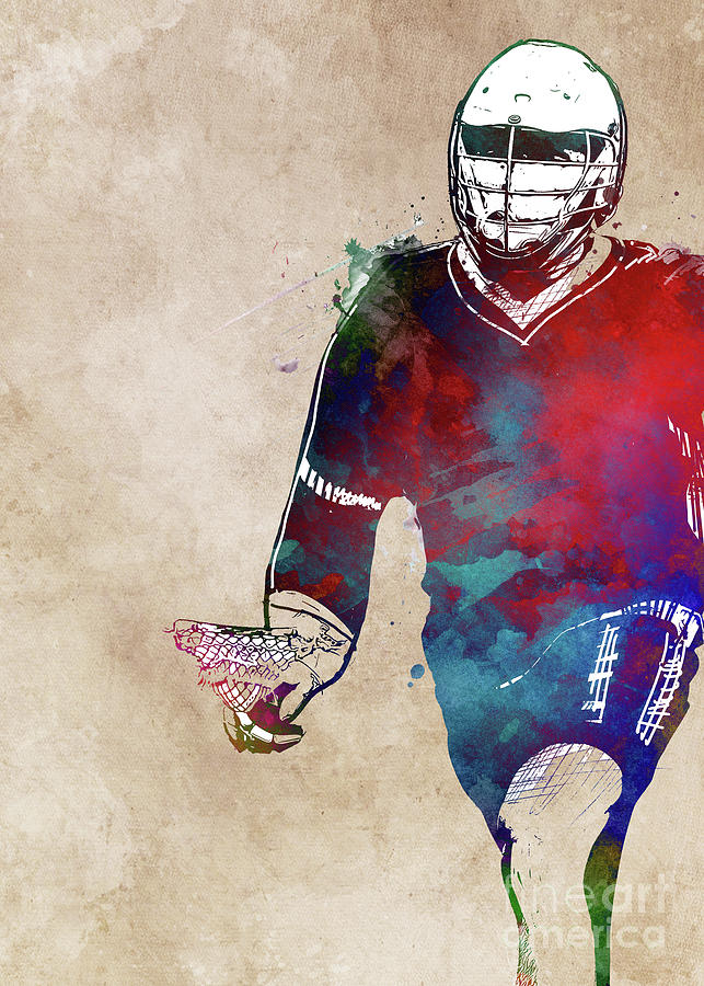 Lacrosse sport art #lacrosse #sport #1 Digital Art by Justyna Jaszke JBJart