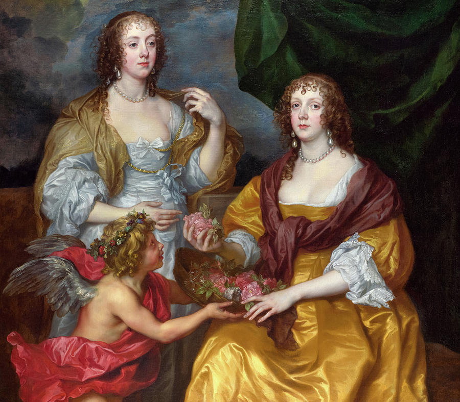 Rose Painting - Lady Elizabeth Thimbelby and her Sister #1 by Anthony van Dyck