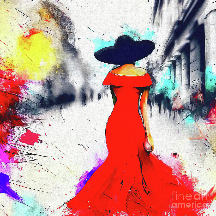 Lady in Red #3 #1 Digital Art by Vicki Pelham