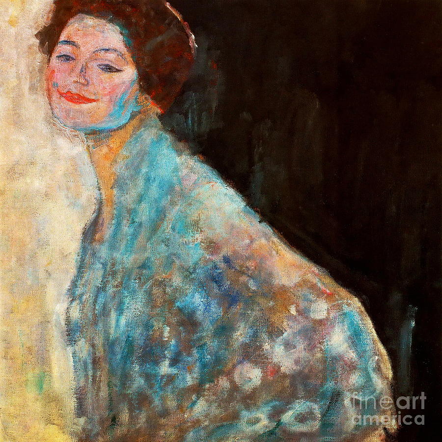 Lady in White #1 Painting by Gustav Klimt