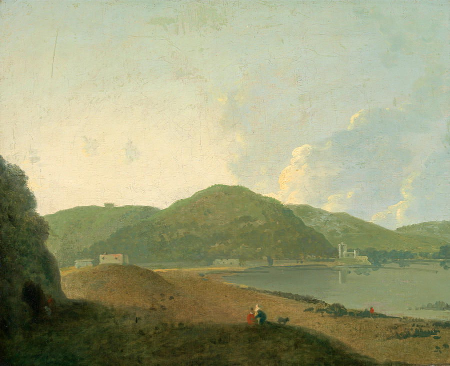 Lago dAgnano with the Grotta del Cane #2 Painting by Richard Wilson
