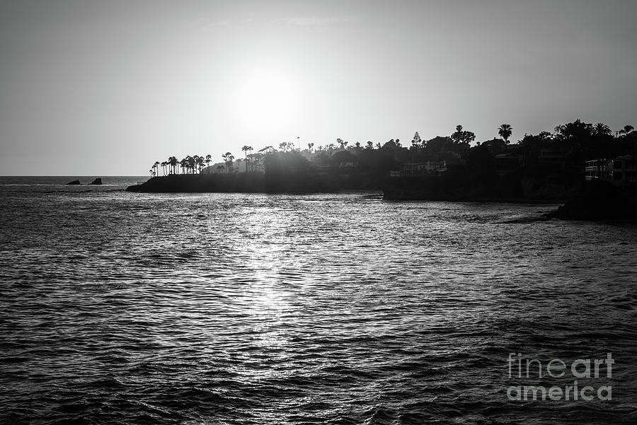 Laguna Beach Sunset Black and White Picture #1 Photograph by Paul Velgos