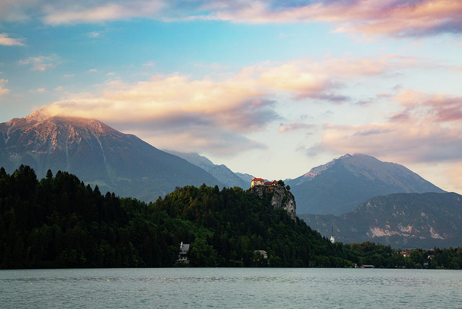 Lake Bled and castle #1 Photograph by Ian Middleton