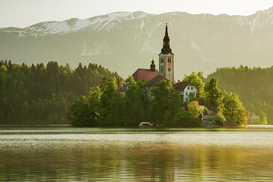 Lake Bled and the Island church #1 Photograph by Ian Middleton