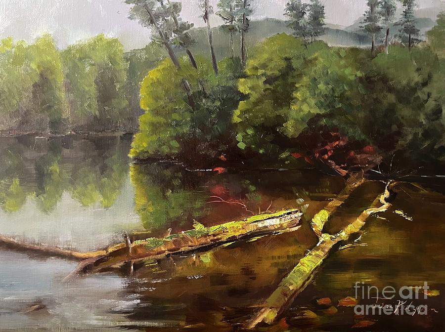 Lake Conasauga with Friends #1 Painting by Jan Dappen
