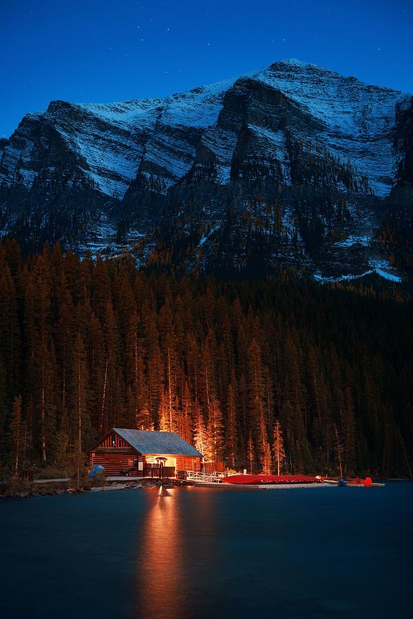 Lake Louise boat house #1 Photograph by Songquan Deng