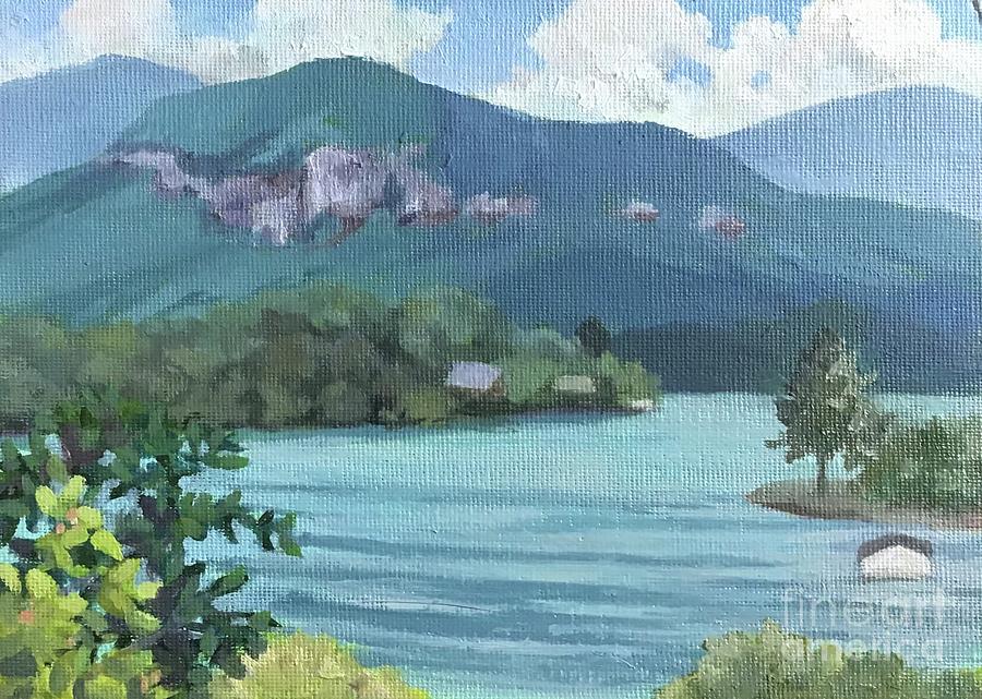 Lake Lure View #2 Painting by Anne Marie Brown