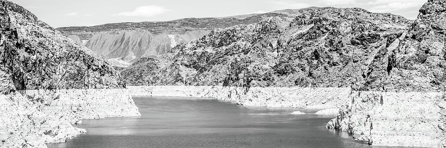 Lake Mead Colorado River Black and White Panorama Photo #1 Photograph by Paul Velgos