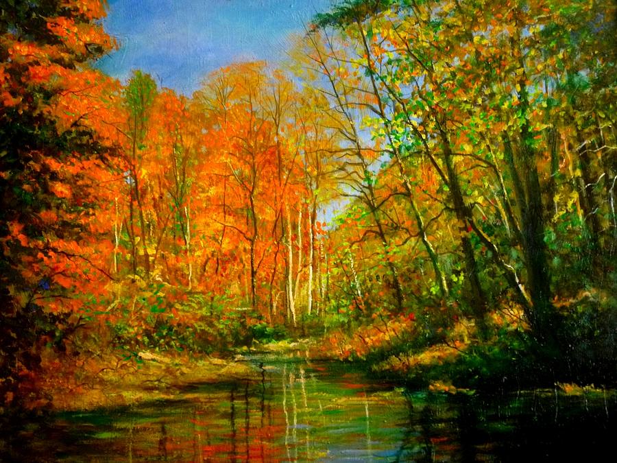 Lake view  #1 Painting by Larry Palmer