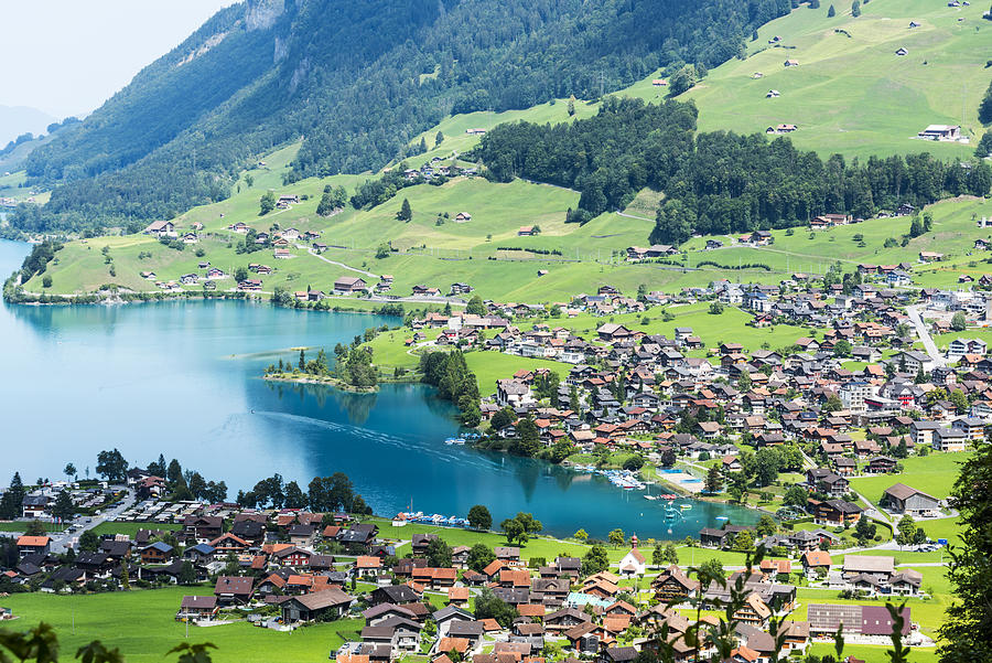 Lakescape of Lake Lucerne, Burglen Town in nidwalden canton, Switzerland #1 Photograph by Beyhanyazar
