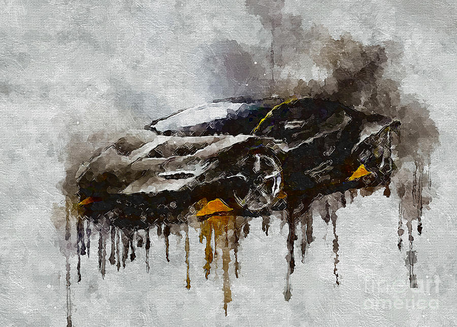 Lamborghini Grey Luxury Centenario Cars Digital Art by Lisa Sandra ...