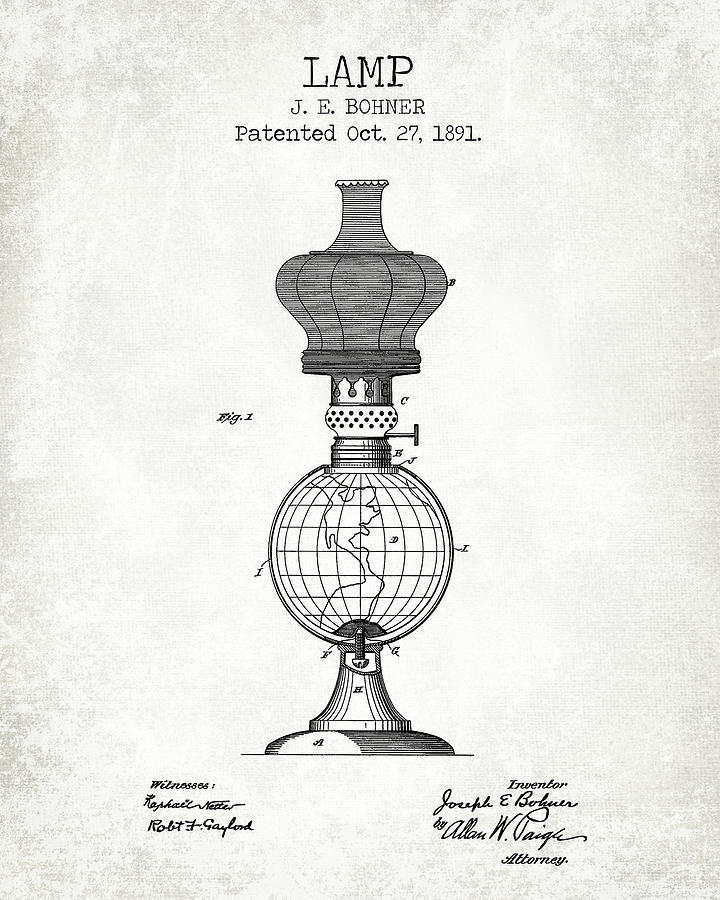 Lamp Old Patent Digital Art By Dennson Creative - Fine Art America