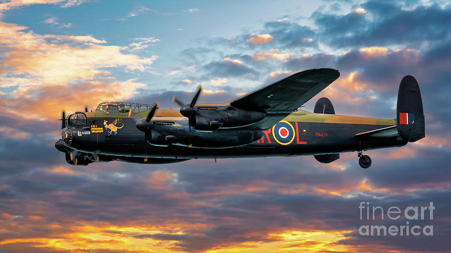 Sunset Photograph - Lancaster Bomber  #1 by Adrian Evans
