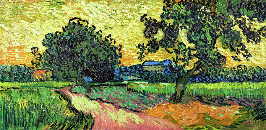 Landscape at Twilight by Vincent Van Gogh 1890 #2 Painting by Vincent van Gogh Landscape at Twilight by Vincent Van Gogh 1890 #2 Painting by Vincent van Gogh