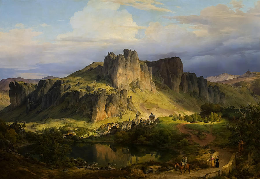 Landscape In The Eifel Mountains By Karl Friedrich Lessing Painting