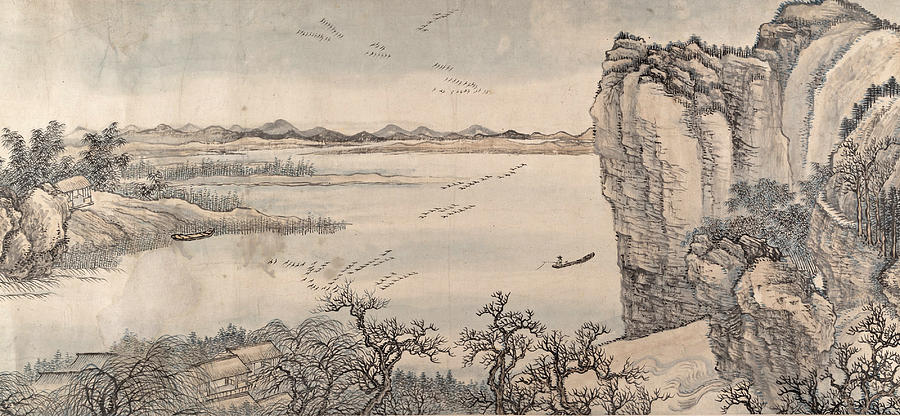 Landscape in the Style of Juran and Yan Wengui #1 Painting by Wang Hui