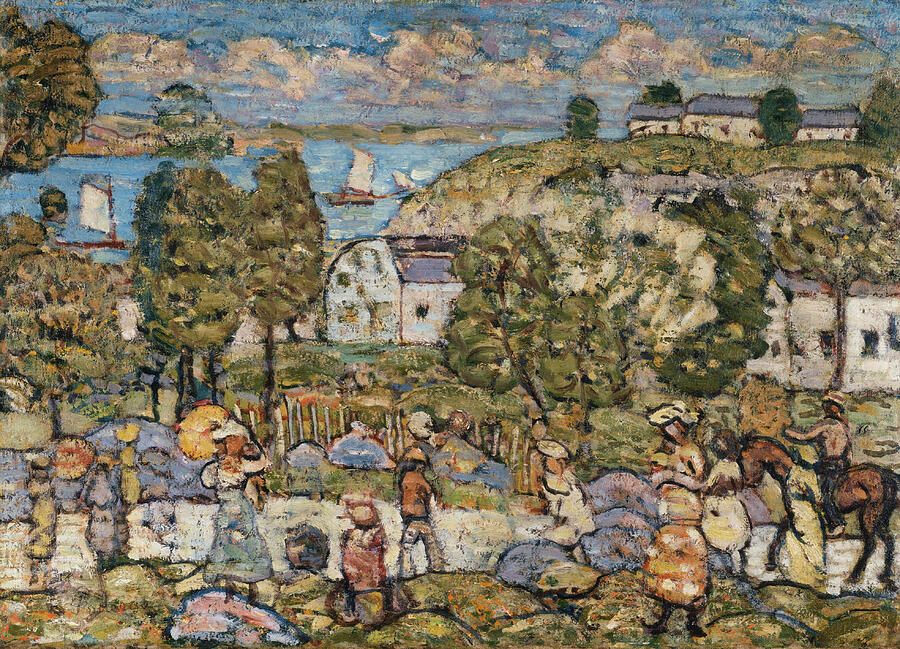 Landscape Near Nahant, from circa 1908 Painting by Maurice Prendergast