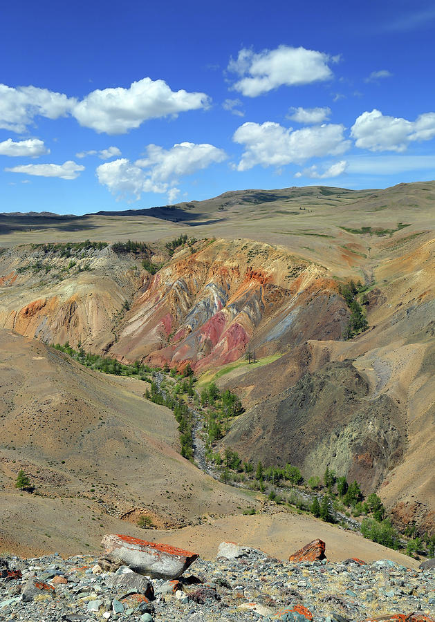 Landscape with deposit of colorful clay in the Altai Mountains #1 Photograph by Mikhail Kokhanchikov