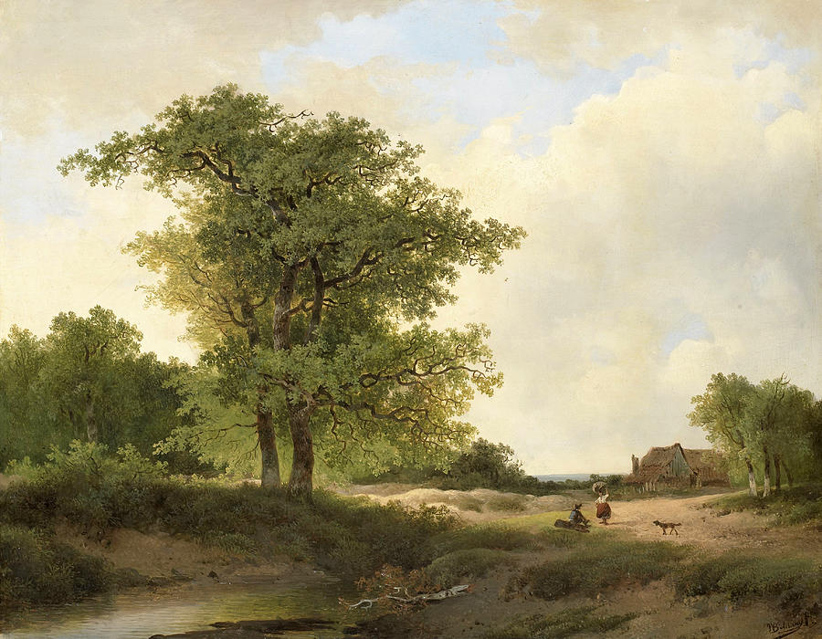 Landscape with Farmstead #2 Painting by Johannes Warnardus Bilders
