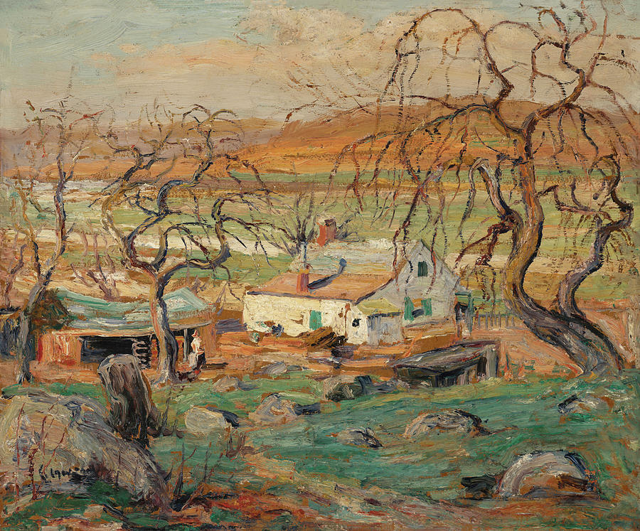 Ernest Lawson Painting - Landscape with Gnarled Trees by Ernest Lawson by Mango Art