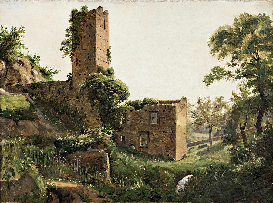 Landscape Painting - Landscape with Ruins  #1 by Wilhelm Marstrand