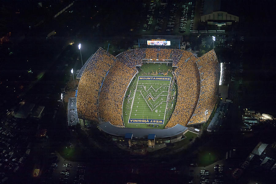 Large crowd watches WVU vs LSU on September 24, 2011 at Mountaineer Field in Morgantown #2 Photograph by Dan Friend