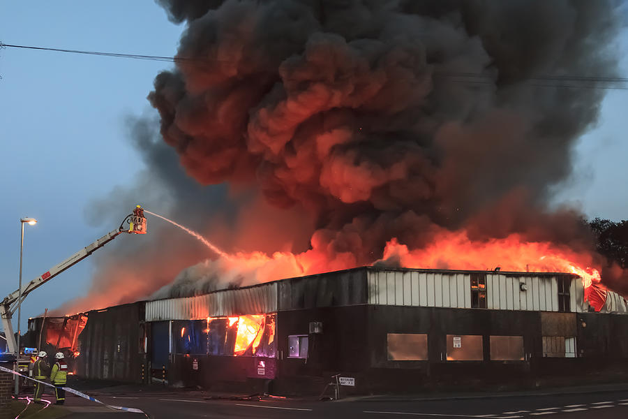 Large fire at a warehouse in Bramley, Leeds #1 Photograph by Kelvinjay