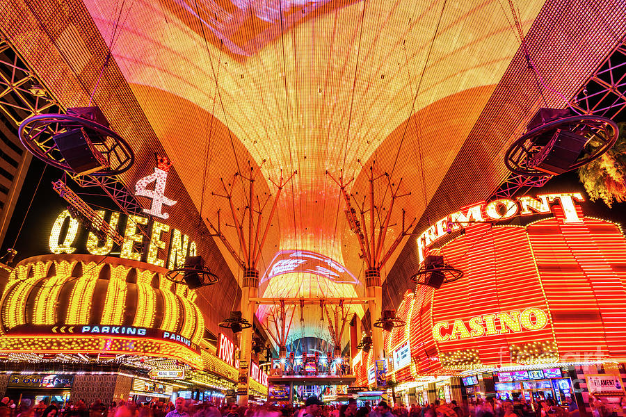 Las Vegas Fremont Street Experience at Night Photo #1 Photograph by Paul Velgos