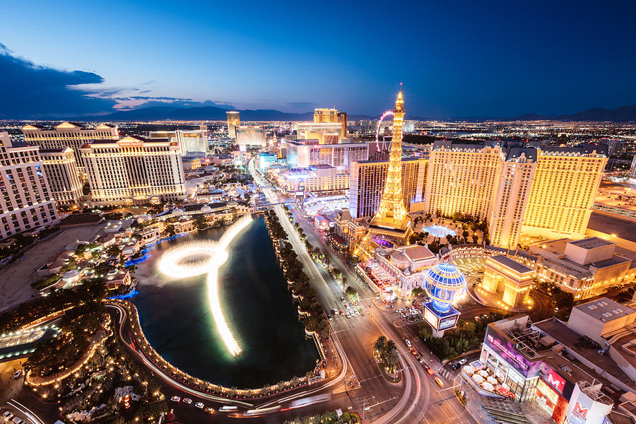 Las Vegas illuminated at night, Nevada, USA #1 Photograph by Matteo Colombo