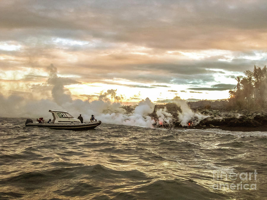 Lava boat tour Hawaii #1 Photograph by Benny Marty
