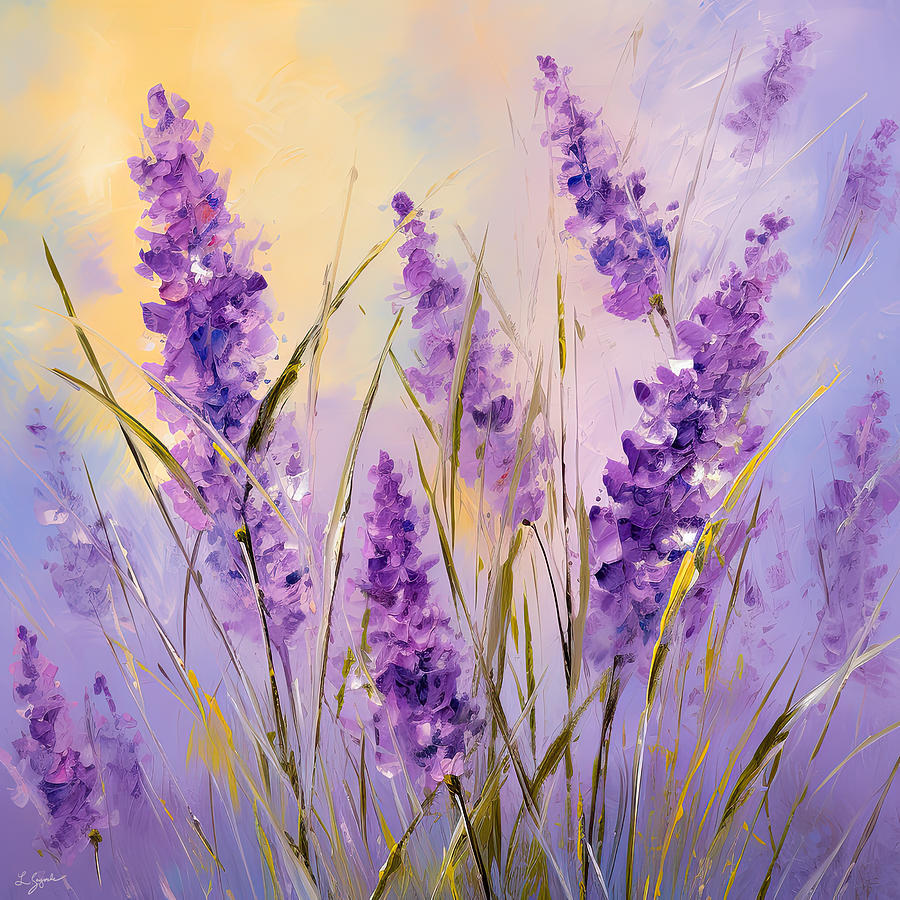 Lavender Symphony #1 Painting by Lourry Legarde