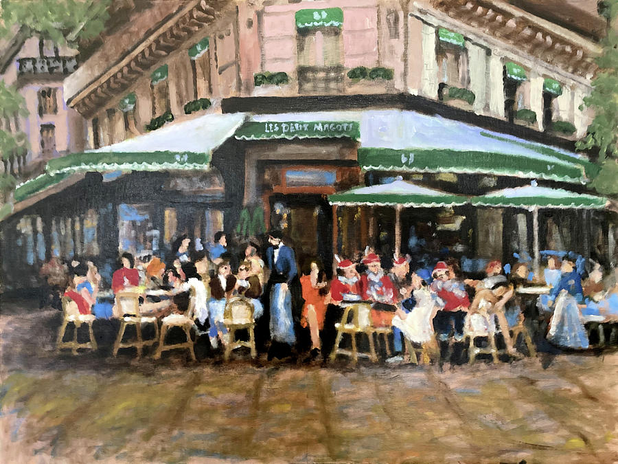 French Cafe Painting - Le Deux Magots #1 by David Zimmerman