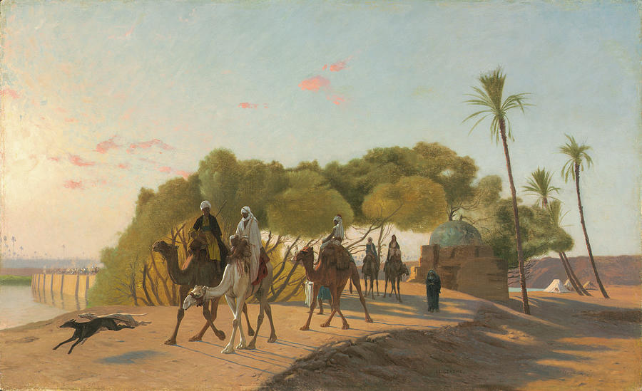 Landscape Painting - Leaving the Oasis #1 by Jean-Leon Gerome