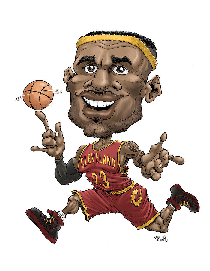 Lebron James #1 Drawing by Mike Scott