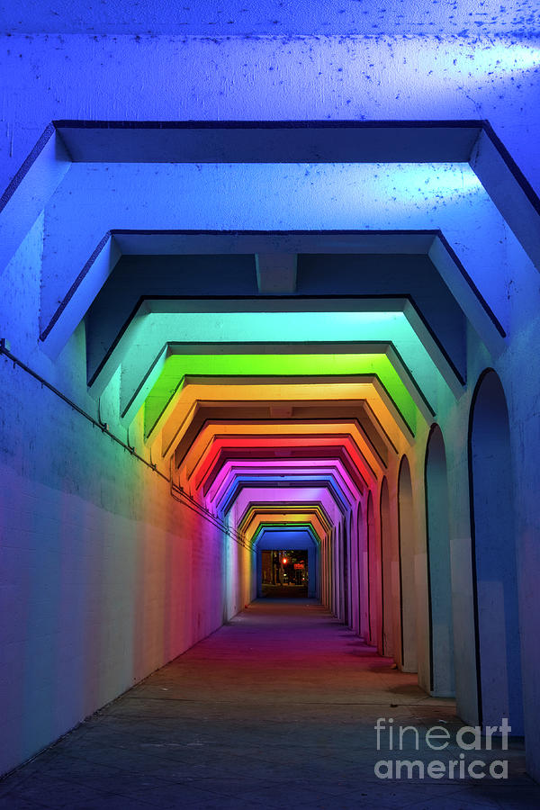 LED Rainbow Tunnel, Birmingham Al #1 Photograph by Martin Williams
