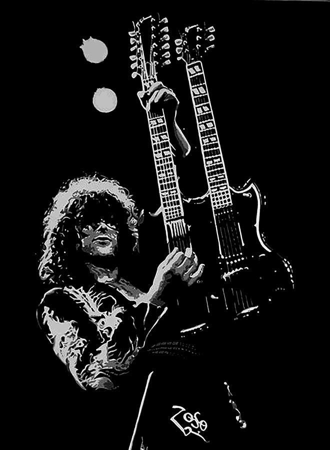 Led Zeppellin Jimmy Page Zoso Digital Art by Larry Schroeder