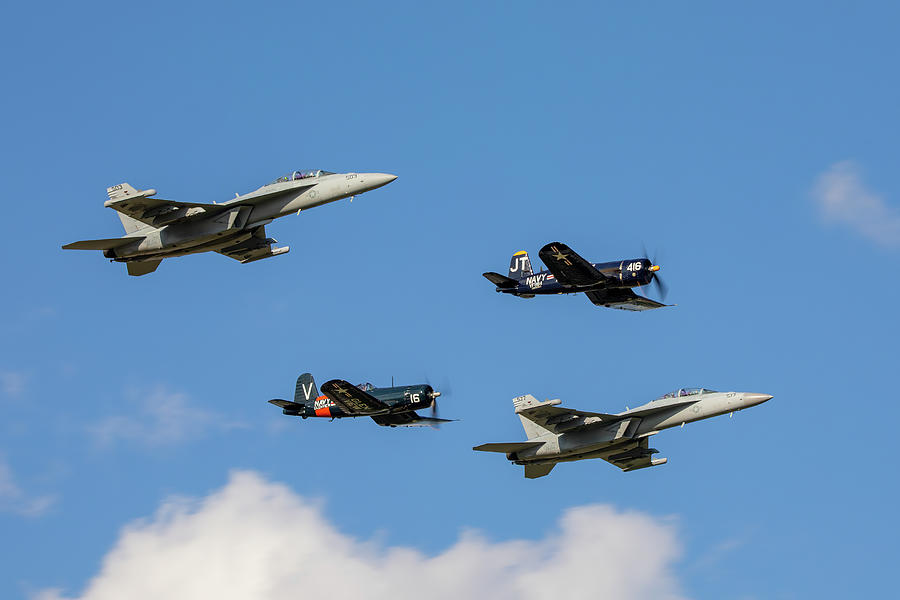 Legacy Flight F-18 Growlers Photograph by Lorraine Matti | Fine Art America