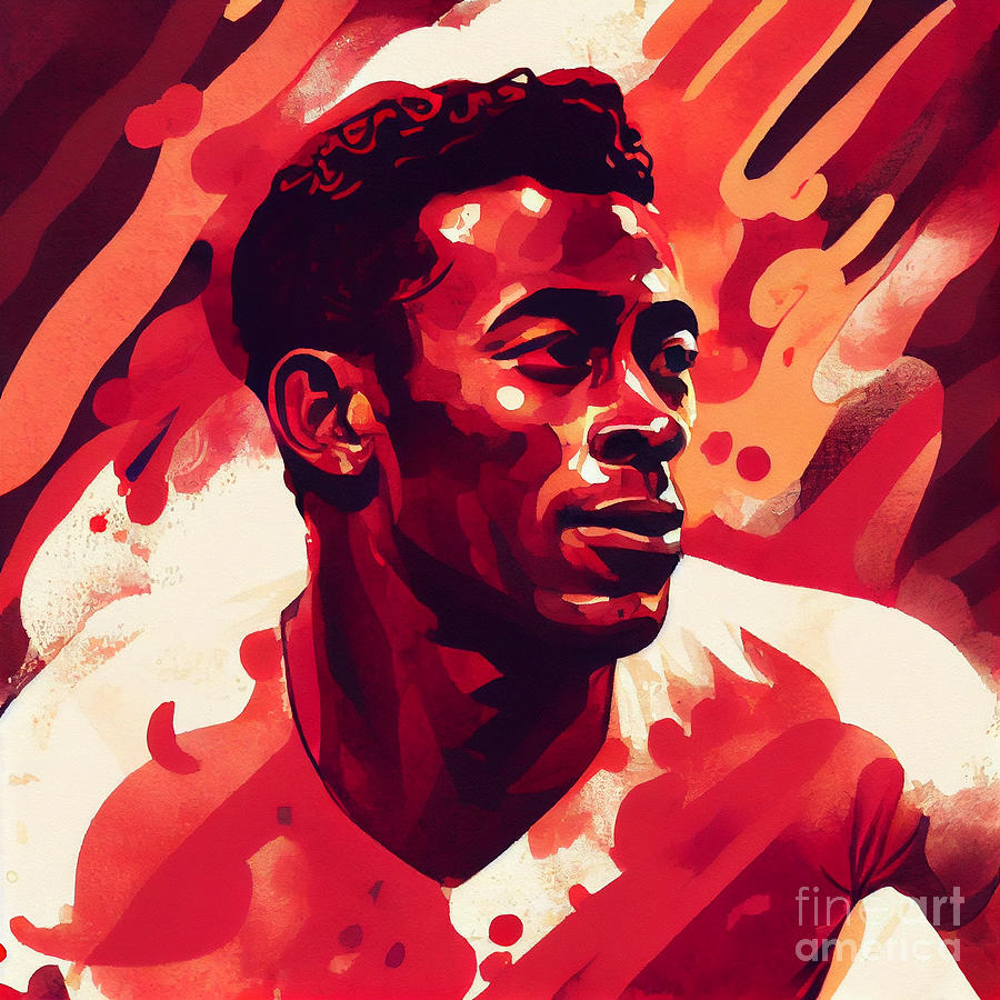 Legendary  Soccer  Player  Pele  High  Detail  By Asar Studios Digital Art