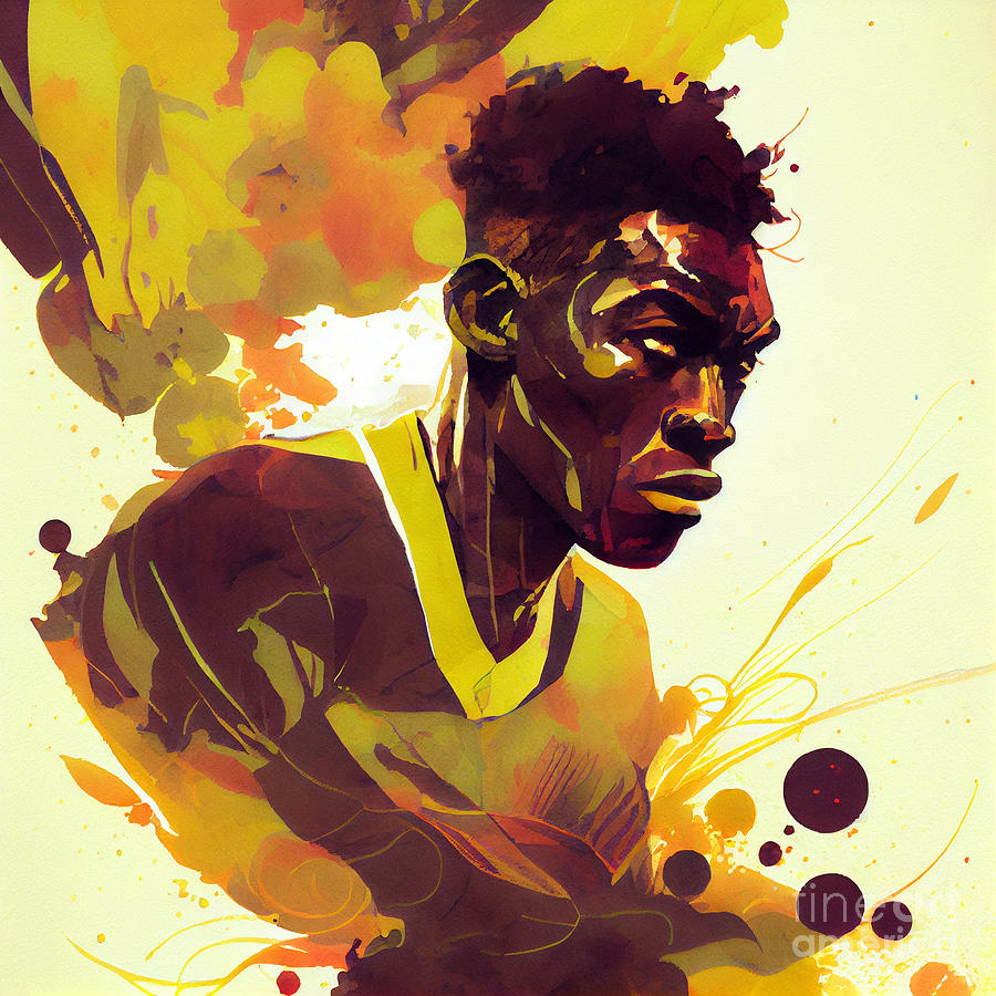 Legendary  Soccer  Player  Pele  Psychedelic  Style   By Asar Studios Digital Art