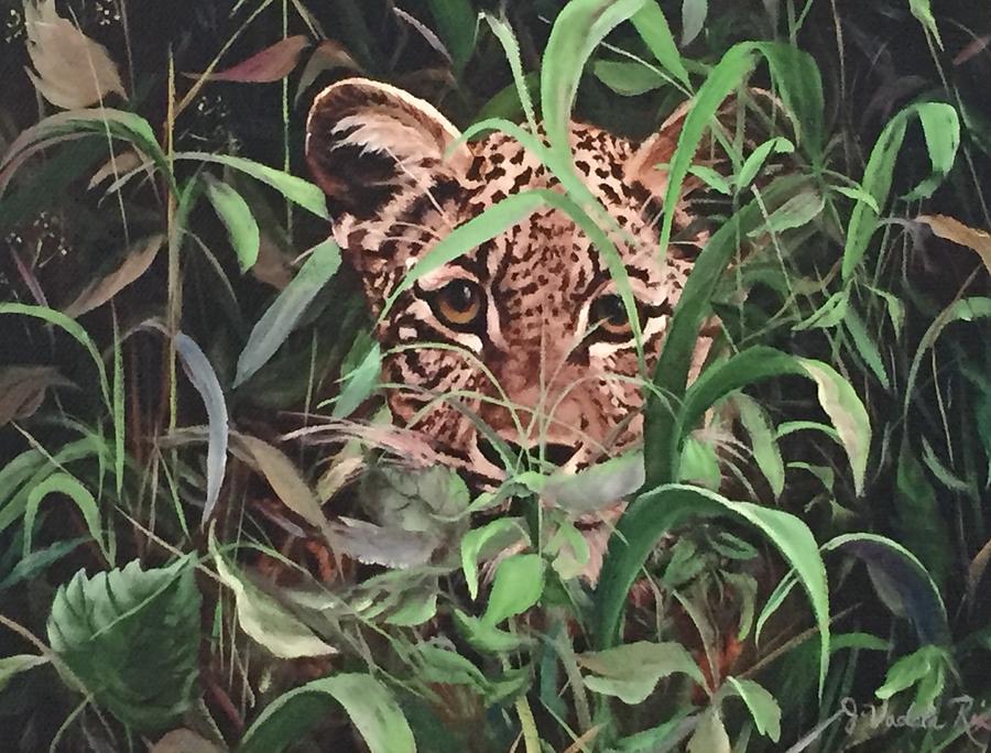 Leopard In Jungle Painting by Judy Rixom