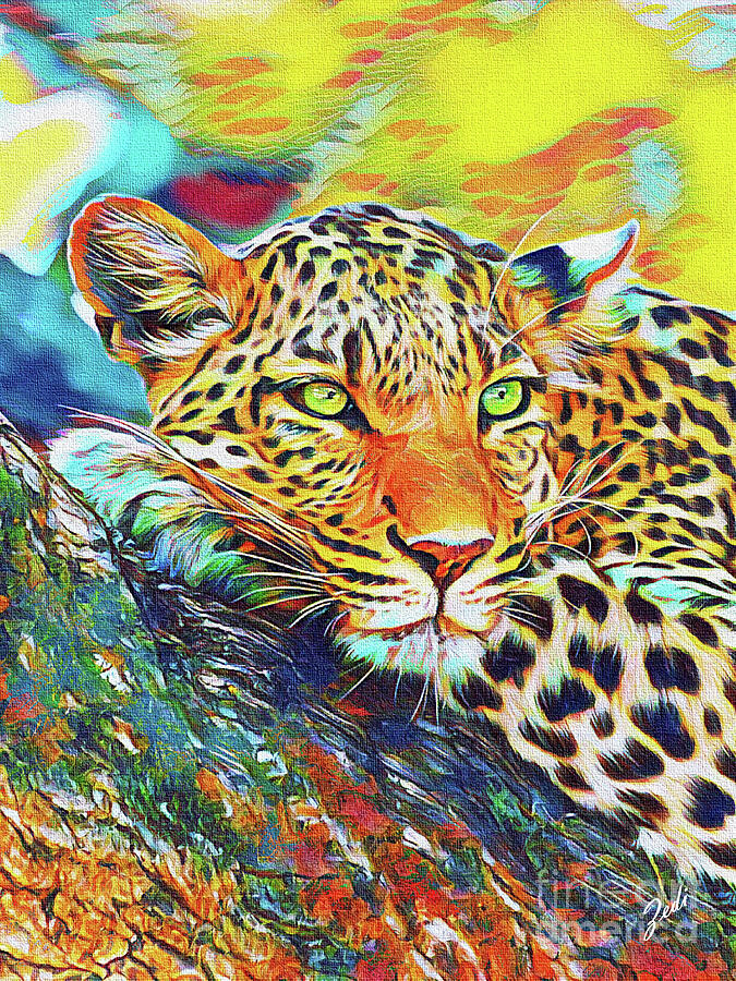Leopard Portrait #2 Digital Art by - Zedi -