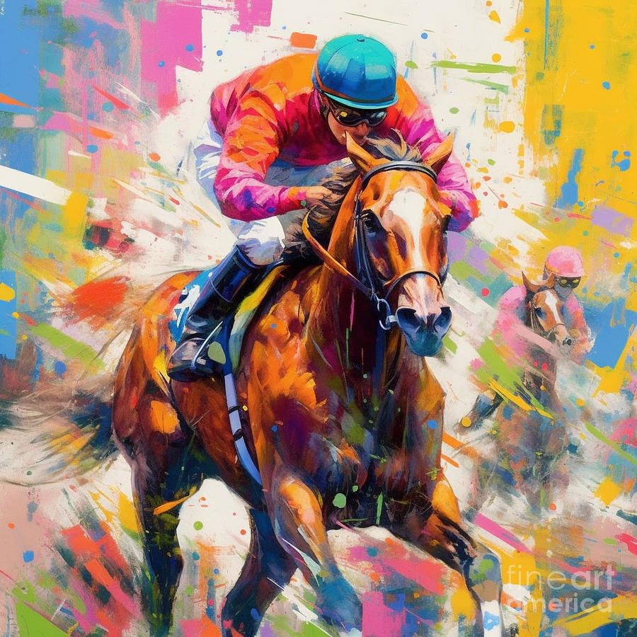 leroy neiman style kentucky derby painting by Asar Studios Painting by ...