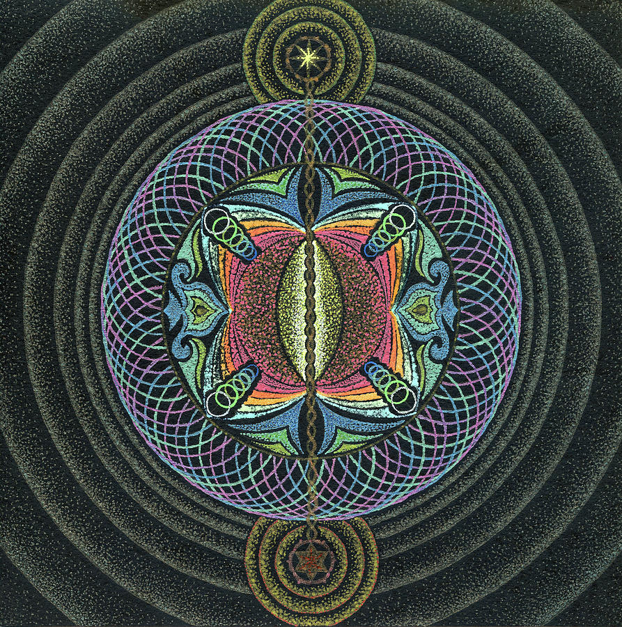 Healing Mandala Painting - Letting Go - fine art prints by Keiko Katsuta