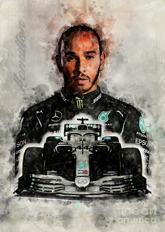 King Hammer: Lewis Hamilton tribute Pencil drawing by Marco Paludet |  Artfinder