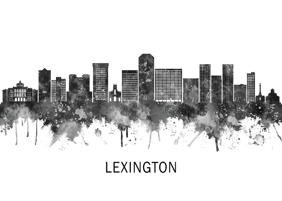 Lexington Kentucky Skyline Bw Mixed Media By Nextway Art - Fine Art America