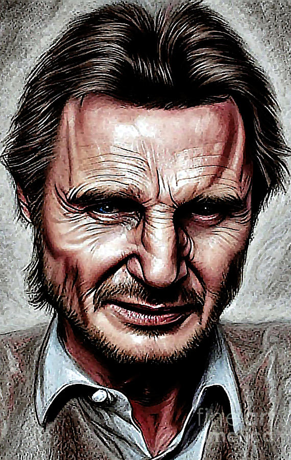 Liam Neeson Actor Mixed Media by Lisa Von - Fine Art America