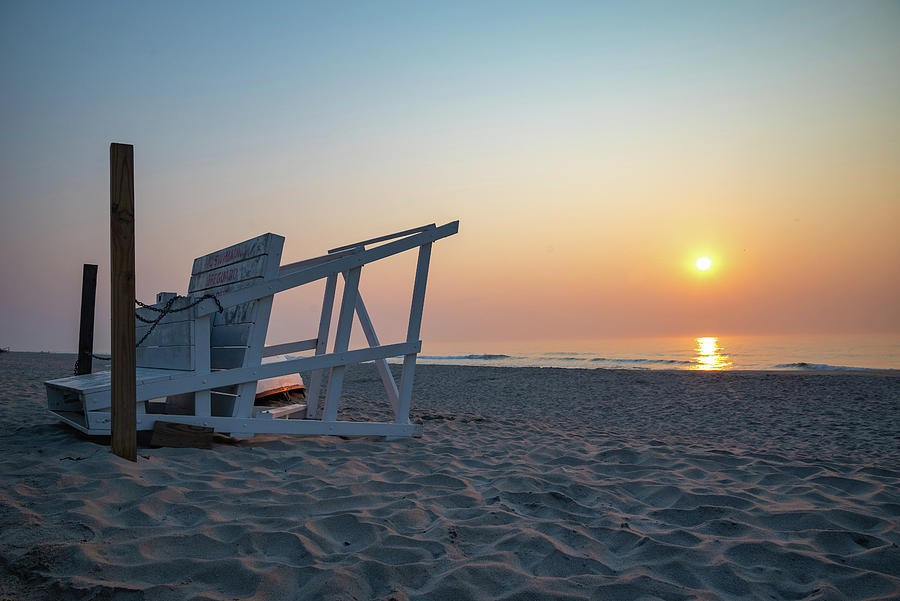 Lifeguard Chair at Sunrise #1 Photograph by Matthew DeGrushe