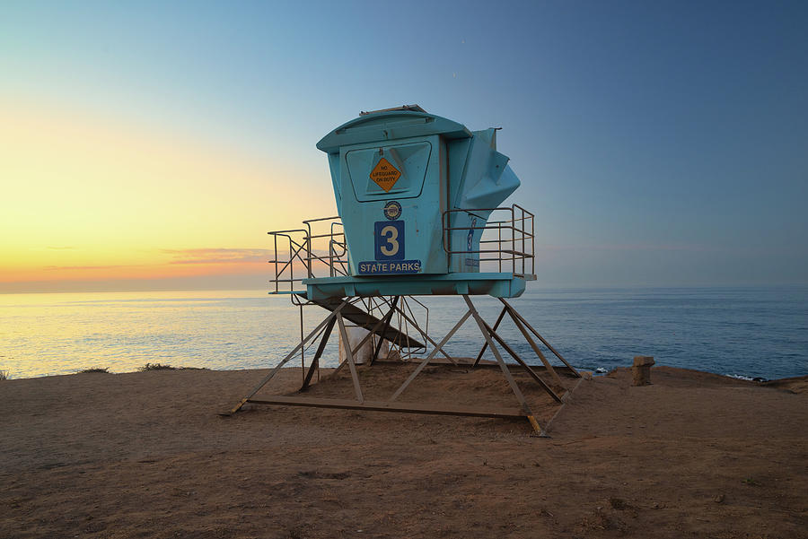 Lifeguard Tower at Sunrise #1 Photograph by Matthew DeGrushe